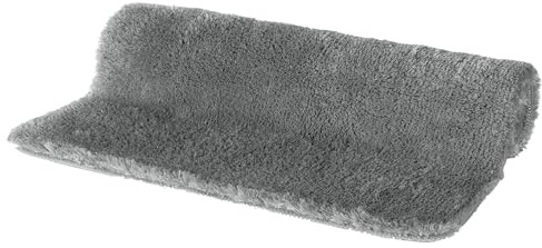 Spirella Badteppich Badvorleger Duschvorleger Fino Supersoft Hochflor waschbar, rutschfest Badematte 60x90 cm – Grau