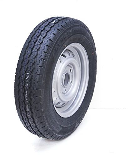 Parnells - 1 Stück 165/60r12c Komplettes Anhängerrad, 4-Lagiges Wanda Radial Kargo Wr068 + 4,4-Zoll-Pcd-Stahlfelge mit 5 Bolzen, Durchmesser 594 mm, 165 mm Breite, Jeweils 670 kg bei 65 psi