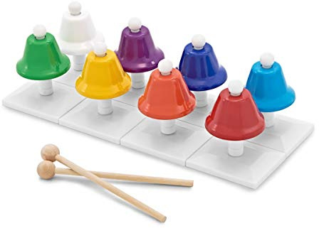 Set of 8 Rainbow Table Top Bells by Gear4music