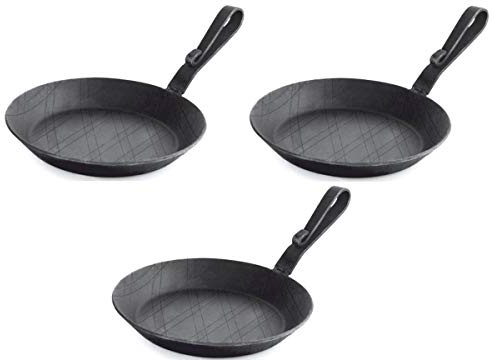 Eisenpfanne gebogener Griff Ø20cm 3 Stück