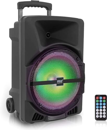 Pyle Big Wireless Portable Speaker, 1200W PA System, DJ Speaker - Indoor/Outdoor, USB/AUX Input, Lights & FM Radio