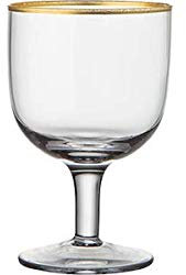BITOSSI Home DECÒ Set of 6 Glasses with Gold File, Water Glasses, Transparent
