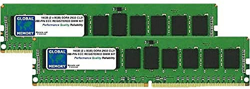 Kit di memoria RAM DDR4 da 16 GB (2 x 8 GB) 2933 MHz PC4-23400 288-PIN ECC REGISTRATA DIMM (RDIMM) compatibile con server/workstation/schede madri (non per PC*)