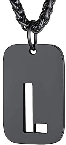 Richsteel schwarz L buchstabenkette für herren damen Punk style Dog Tag Anhänger für Jungen Model