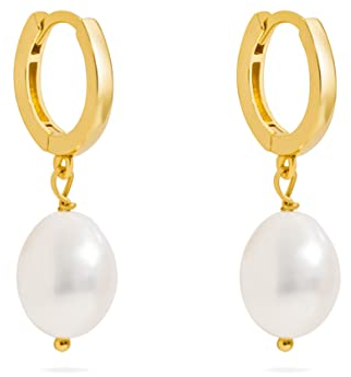 Brandlinger ® Atelier Creole Gold aus vergoldetem 925 Sterling Silber mit Perlenanhänger