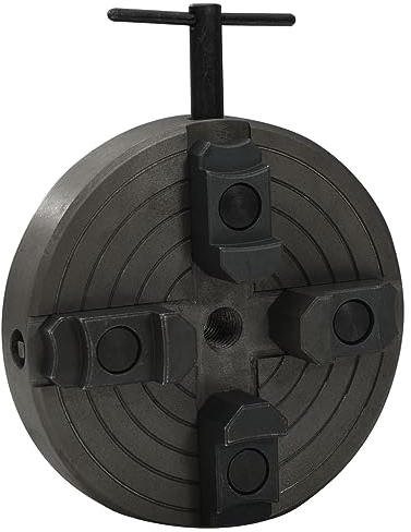 vidaXL 4 Backenfutter mit M33 Aufnahme, Spannfutter mit 1 Schlüssel, Drechselfutter für eine Vielzahl von Arbeiten, Drechselzubehör Vierbackenfutter, Schwarz Stahl