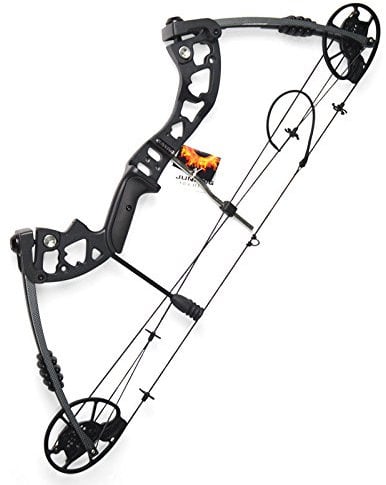 AMEYXGS Bogenschießen Compoundbogen und Pfeilsatz 25-70lbs Zuggewicht 23,5 -30,5 Ziehlänge einstellbar 320fps IBO Erwachsene Anfänger Compoundbogen-Kit für die Jagd Schießen (Bogen schwarz)