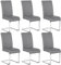 Yaheetech Chaises de Salle à Manger Lot de 6 en Similicuir Chaise de Cuisine Piètement Acier Chromé Revêtement Hauteur Assise 50 cm Gris Clair