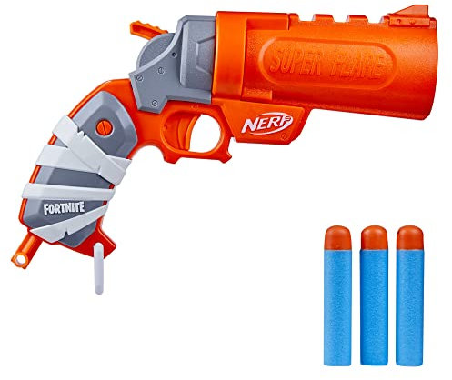 NERF Fortnite Flare Dart Blaster, Break-Open Dart Loading, Includes 3 Mega Darts That Whistle Through The Air, Pull-Down Priming Handle