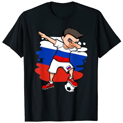 Dabbing Soccer Boy – Russland Trikot Russian Football Fans T-Shirt