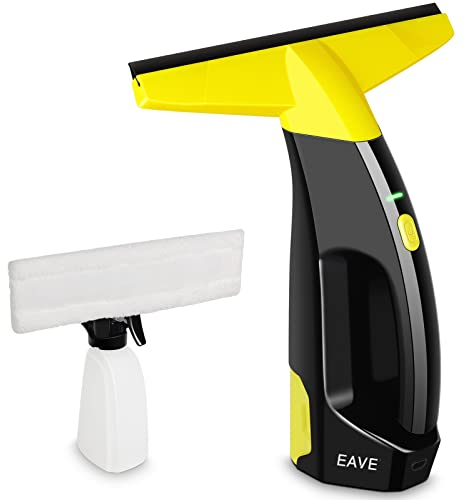 EAVE Window Vacuum, Rechargeable Window Vac, Power Window Vacuum Cleaner Set, 200ml Water Tank Cordless Window Washer (Yellow)