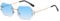 kachawoo Octagon Randlose Sonnenbrille für Männer Frauen Polygon Rahmenlose Sonnenbrille Uv400 Gold Metallbeine Brille Unisex für Partyurlaub (gold with blue)