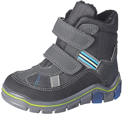 RICOSTA Jungen Winterstiefel Gabris,Kinder Boots,WMS:Weit,lose Einlage,Sympatex,waschbar,Winterboots,Outdoor-Kinderschuhe,Grigio/Carbon (490),35 EU