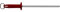 Starrett Professional Knife Sharpeners Steel - BKR407-10 Knurled Finish 10 Inch (250mm) Red Handle Hard Carbon Steel - Kitchen Knife Sharpener Rod for Honing Chef Butchers Cleaver Hunter Knife