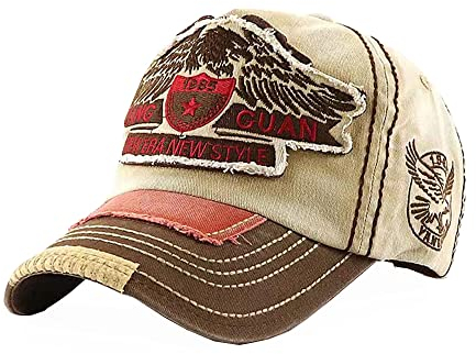 HUAYANGYUANYI Basecap Herren Baseballkappe Distressed Snapback Caps Retro Trucker Hat Mütze Unisex (Beige)