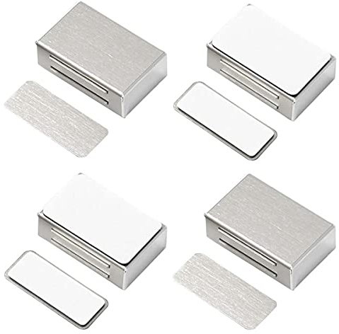 Ghulumn Lot de 4 loquets magnétiques solides en acier inoxydable pour porte de placard de cuisine