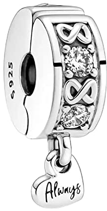 BEEUVIP Damen Familie immer Pavé Clip Charm Anhänger für Armband 925 Sterling Silber Geburtsstein Charms Beads passend für Armband