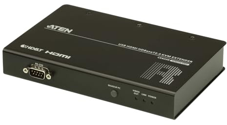 ATEN CE820R USB HDMI HDBaseT 2.0 KVM Extender ohne Ethernet Port Remote only - 5 cm Kabel - Schwarz - Für Computer, Monitor, Laptop, Fernseher - KVM-Extender