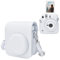 MUZIRI KINOKOO Protective Case for Fuji Instax Mini 12, Premium PU Leather Fuji Mini 12 Carrying Case with Adjustable Shoulder Strap - Clay White