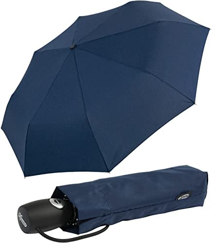 iX-brella Leichter Solider Taschenschirm mit Auf-Zu-Automatik - mid Class - Insignia-blau