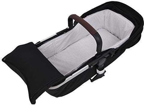 Tititnins® - Bezug für Babyschale für Bugaboo Fox 5 Grau Melange | Babydecke | Ermöglicht das Tragen des originalen Fußbezugs | Atmungsaktive 3D-gepolsterte Wände | 100 % Baumwolle