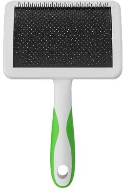 Andis 68540 Selbstreinigende Tier-Zupfbürsten mit gebogenen Edelstahlborsten für alle Rassen, reduziert Haarausfall um bis zu 90%, entfernt Verfilzungen, Schmutz und lose Haare, groß, grün