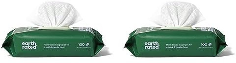Earth Rated Lingettes hypoallergéniques pour Chiens, nettoyantes et Anti-odeurs, pour Pattes, Corps et arrière-Train, parfaites pour Chiots et Chiens Adultes, Parfum Lavande, 100 lingettes (Lot de 2)
