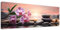 Feeby Wandbilder Spa Zen Orchidee 150x60 cm 1 tlg Modern Leinwandbilder Bild auf Leinwand Kunstdruck Wand Bild Wanddeko Design Schlafzimmer Büro Flur Hotel Spa Wohnzimmer Kerzen Wasser Steine Violett