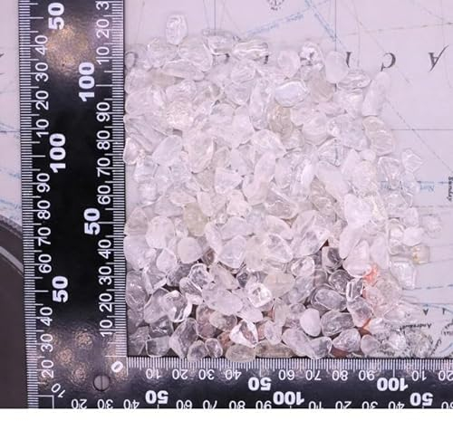 50/100 g natürliche Kristalle, Steine, Kies, lose Splitter, Quarzerz, Heilung, getrommelt, für Schmuckherstellung, Aquarium, Heimdekoration, klarer Quarz, 50 g