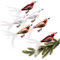 com-four® 6X Vogel auf Clip - glänzende Vögel mit Langen, weißen Schwanzfedern - Zierschmuck für die Wohnung - Raumdeko mit kleinen Pailletten