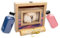 NIRALIS Kit pour Cérémonie du Sable Mariage - 2 Pots de 800 g Rose et Bleu en Bois de Chêne - Rituel et Décoration
