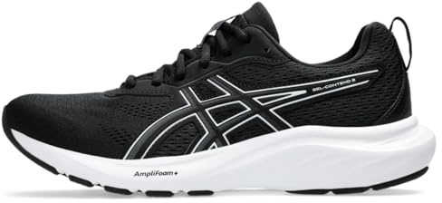 Asics Gel-Contend 9 Damen-Laufschuhe, Schwarz/Weiß, 7 Wide