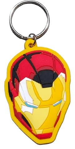 South Coast Jewellery Iron Man Marvel Superhero Keyring Keychain 2D Rubber Bag Pencil Case Charm Pendent Zip Accessory