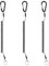 3 llaveros de cable en espiral, cuerda elástica para llaves, color negro, cuerda de seguridad, cordón elástico, correa para llaves, escalada, pesca, senderismo, Negro