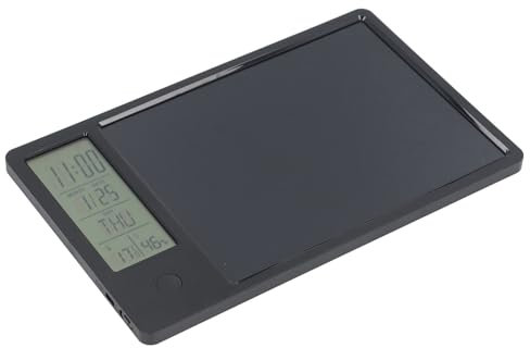 Electronic Digital Writing Board,Portable Durable Multi Functional Electronic Calendar LCD Writing Pad with Notepad for Office (Black)