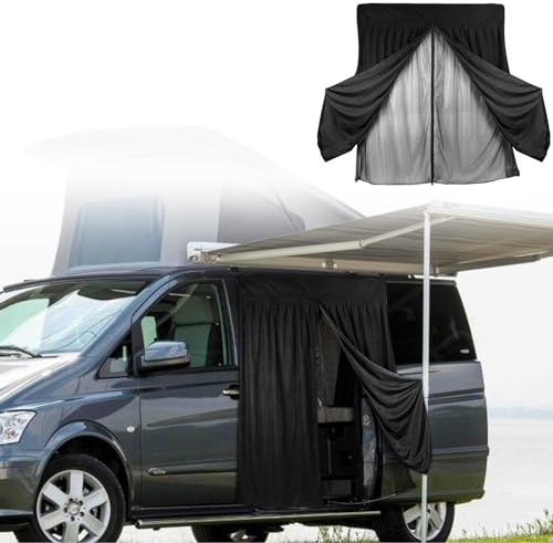 Mosquitera de Doble Capa para Coche Reemplazo para Mercedes-Benz Viano/Vito/Renault Trafic, Mosquiteras para Puertas Laterales de Coche, Mosquitera Magnética Doble Cap con Gamuza para Acampar
