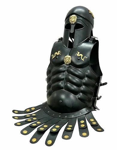Mittelalterliche Brustpanzer, römischer Leonidas, Spartaner, tragbarer Helm, Brustjacke, Eisenstahl, Brustplatte, Ritter, Kürass, LARP, Krieger, Brustplatte, Cosplay-Kostüm