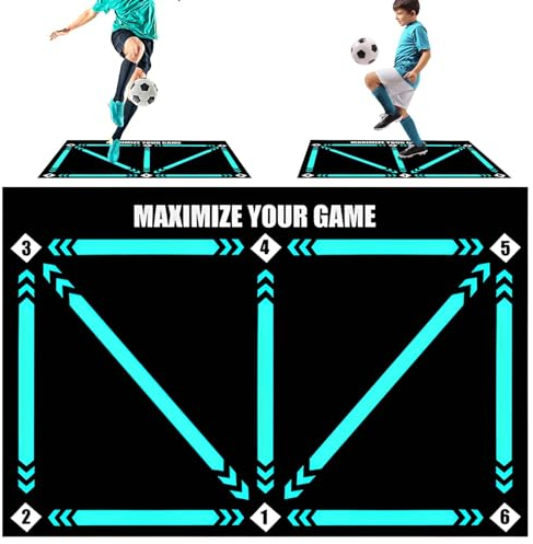 PENCHUAN Fussball Matte,90 X 60 cm Fussballmatte Training Ballkontrolle, Fussball Trainingsmatte rutschfest Stoßdämpfende, Fussballmatte Training Kinder Zur Verbesserung Ballbehandlung und Dribblings