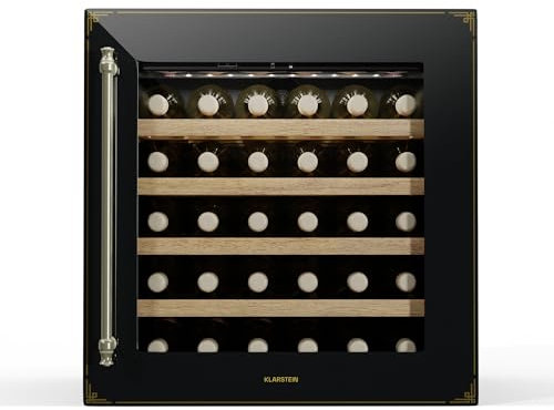 klarstein Vinsider Victoria 28 vinoteca - 28 botellas, 1 zona, 5-20°c, control táctil, iluminación led, protección uv, silenciosa, integrada, negra