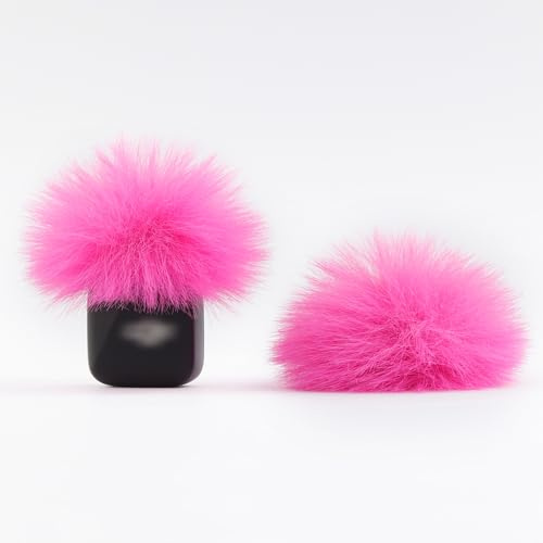 LEFXMOPHY Windscreen for DJI MIC MINI (2024) Wireless Microphone Hot Pink Furry Wind Muff Deadcat Cover (Not for Dji Mic 1 and 2), 2-Pack