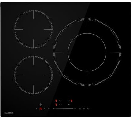 Klarstein Delicatessa Paella Placa Inducción - 3 Zonas, 8.1Kw Con Boost, Control Deslizante, Temporizador & Bloqueo Infantil, Cristal Vtc, 60Cm, Ideal Para Paelleras