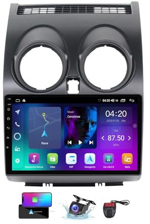 ZZPHKK Android 13 Carplay Android Auto Car Radio 2 DIN für Nissan Qashqai 1 J10 2006-2013 FM RDS DAB+ Car Radio mit Screen 9 Zoll Unterstützung DSP Equalizer/Bluetooth/Rear View Camera(NF-1)