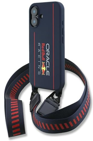CG MOBILE Red Silicone Strap and Vertical Logo Hülle für iPhone 16 6.1 kompatibel mit MagSafe (Marine)