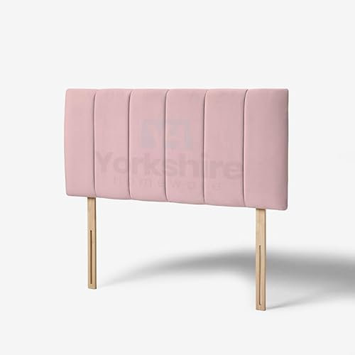 YORKSHIRE HOMEWARE Padded Lined Headboard | Lined Headboards in Plush Velvet Fabric | Bed Bedroom Decor Hotel Furniture (Pink, 3ft Single)