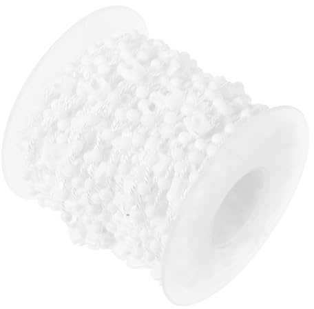 Hemobllo Vertikaljalousien Perlenkette 10m PVC 89mm Unterkette Weiß | Ersatz für Gardinen und Fensterbehandlungen, Einfache Montage, Anpassbare Länge, Elegant, Funktional