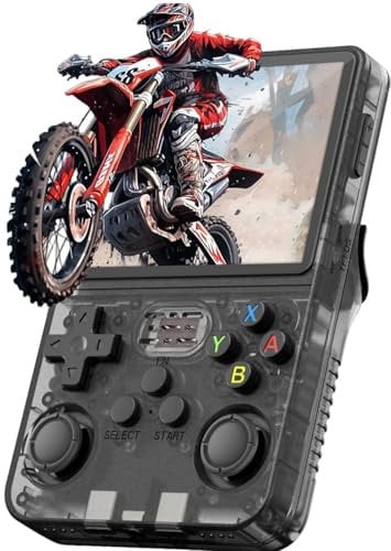 R36S Console de jeu portable rétro avec 64 Go intégré plus de 20 000 jeux classiques, système Linux open source, écran 3,5 (noir)