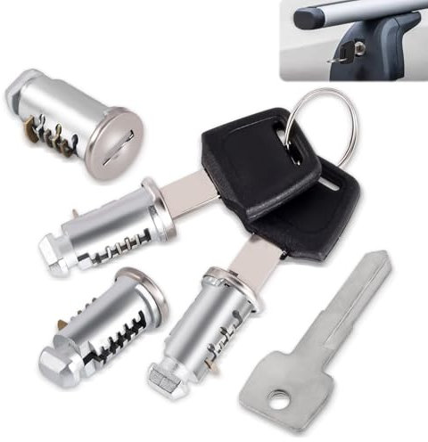 INQUIRLLY 4 Stück Schlosskerne für Thule Dachgepäckträger, Sicherheitsschloss für Dachboxen, Dachgepäckträger, Schließzylinder für Thule Schlosszylinder Ersatzteile