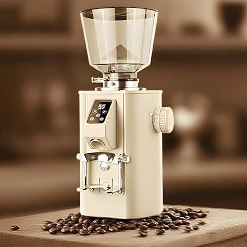 Macinacaffè, Macchina caffè Macina Chicchi, con Contenitore per Chicchi da 1 Libbra, Doppia modalità di Dosaggio, 9 Impostazioni di Macinatura Grossa/Fine, Adatto per caffè Espresso White