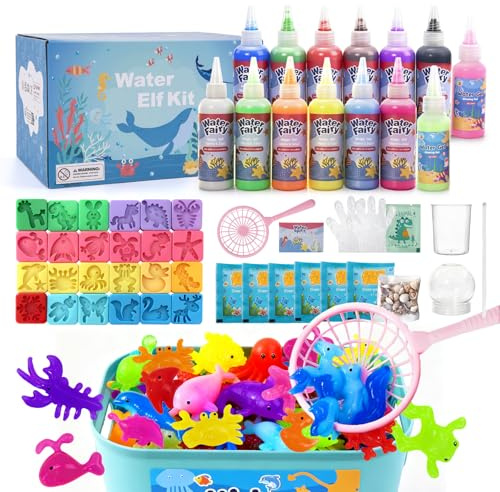 Banero 51 PCS Magic Water Elf, Wassergel-Set Für Kinder mit 14 Farben & 24 Formen, Aqua Gelz Set DIY-Spielzeug, Kunst- und Handwerk Für Kinder, Geschenke ab 3 Jahren.