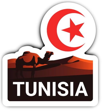 Aufkleber: 300 mm, 1 Stück - Tunesien Aufkleber Vinyl 300 mm 30 cm Reise Motiv Kamel Wüste Flagge Auto Koffer Laptop Outdoor